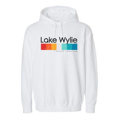 Vintage Lake Wylie Sc South Carolina Usa Retro Design Garment-Dyed Fleece Hoodie