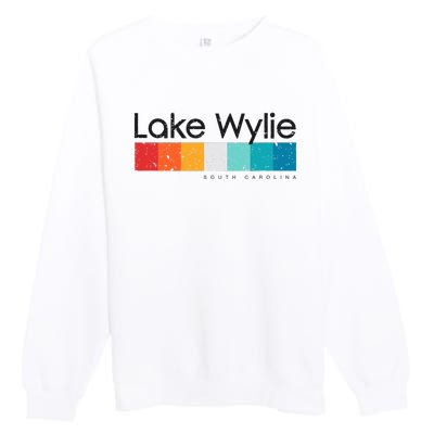 Vintage Lake Wylie Sc South Carolina Usa Retro Design Premium Crewneck Sweatshirt