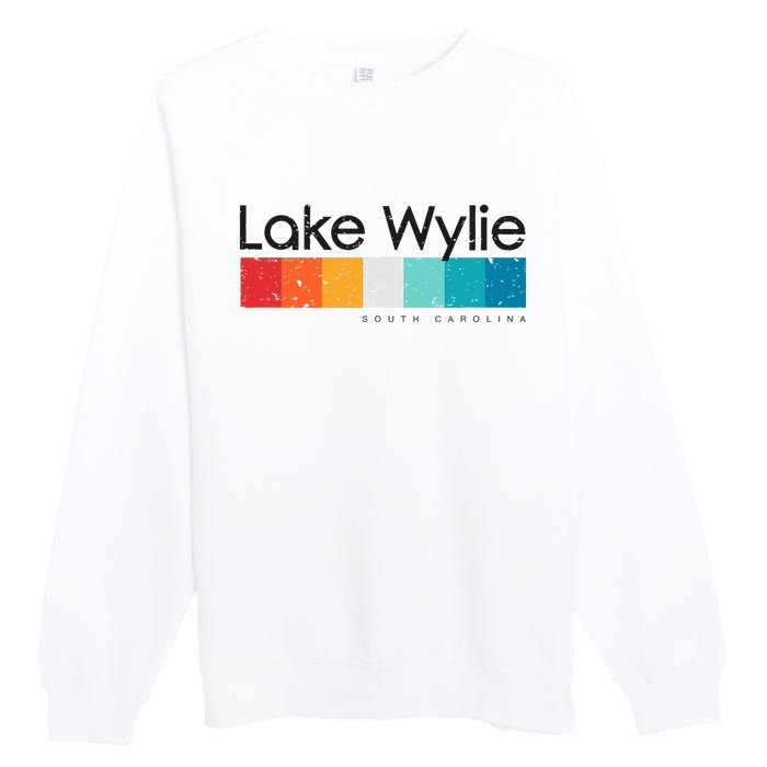 Vintage Lake Wylie Sc South Carolina Usa Retro Design Premium Crewneck Sweatshirt