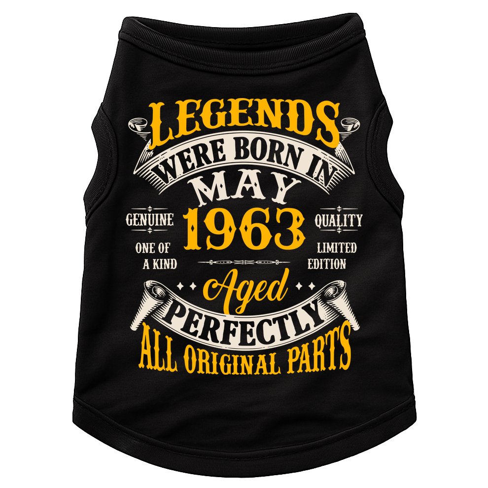 Vintage Legends Were Born In May 1963 Birthday Doggie Tank