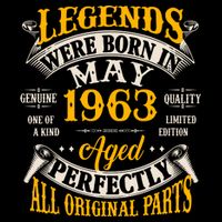 Vintage Legends Were Born In May 1963 Birthday Doggie Tank