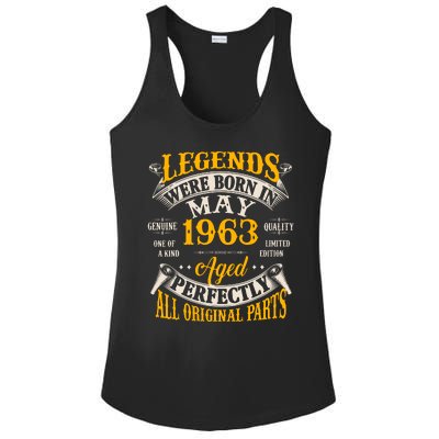 Vintage Legends Were Born In May 1963 Birthday Ladies PosiCharge Competitor Racerback Tank