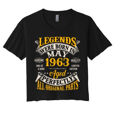 Vintage Legends Were Born In May 1963 Birthday Crop Top