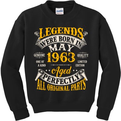 Vintage Legends Were Born In May 1963 Birthday Kids Sweatshirt