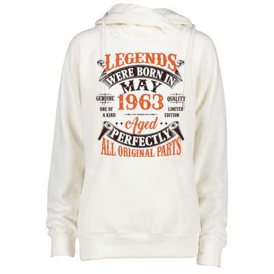 Vintage Legends Were Born In May 1963 Birthday Womens Funnel Neck Pullover Hood