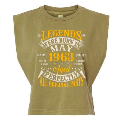 Vintage Legends Were Born In May 1963 Birthday Garment-Dyed Women's Muscle Tee