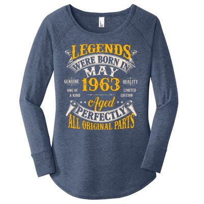 Vintage Legends Were Born In May 1963 Birthday Women's Perfect Tri Tunic Long Sleeve Shirt