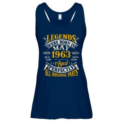 Vintage Legends Were Born In May 1963 Birthday Ladies Essential Flowy Tank