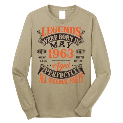 Vintage Legends Were Born In May 1963 Birthday Long Sleeve Shirt