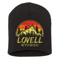 Vintage Lovell Wyoming WY Mountains Hike Hiking Souvenir Short Acrylic Beanie