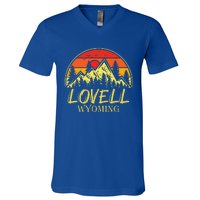 Vintage Lovell Wyoming WY Mountains Hike Hiking Souvenir V-Neck T-Shirt