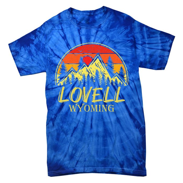 Vintage Lovell Wyoming WY Mountains Hike Hiking Souvenir Tie-Dye T-Shirt