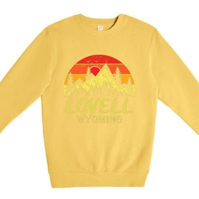 Vintage Lovell Wyoming WY Mountains Hike Hiking Souvenir Premium Crewneck Sweatshirt