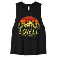 Vintage Lovell Wyoming WY Mountains Hike Hiking Souvenir Women's Racerback Cropped Tank