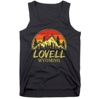 Vintage Lovell Wyoming WY Mountains Hike Hiking Souvenir Tank Top