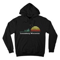 Vintage Luxemburg Wisconsin Sunset Souvenir Hoodie