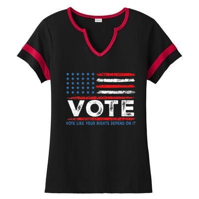 Vote Like Your Rights Depend On It 2024 Election Ladies Halftime Notch Neck Tee