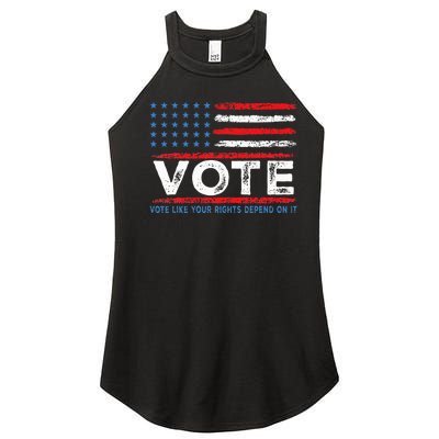 Vote Like Your Rights Depend On It 2024 Election Women's Perfect Tri Rocker Tank