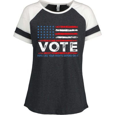 Vote Like Your Rights Depend On It 2024 Election Enza Ladies Jersey Colorblock Tee