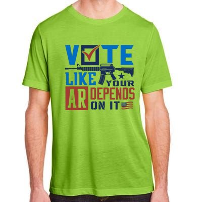 Vote Like Your Ar Depends On It Us Ar Rifle Gun Adult ChromaSoft Performance T-Shirt