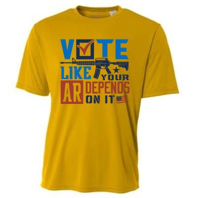 Vote Like Your Ar Depends On It Us Ar Rifle Gun Cooling Performance Crew T-Shirt