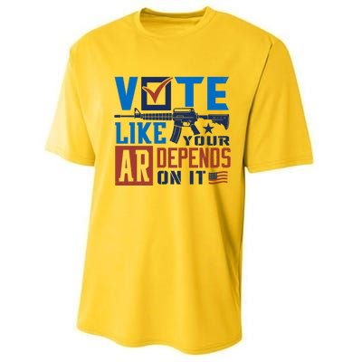 Vote Like Your Ar Depends On It Us Ar Rifle Gun Performance Sprint T-Shirt