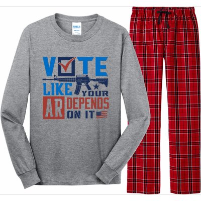 Vote Like Your Ar Depends On It Us Ar Rifle Gun Long Sleeve Pajama Set