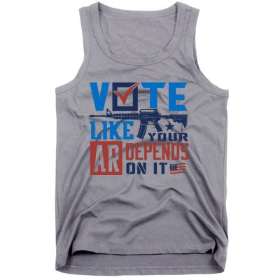 Vote Like Your Ar Depends On It Us Ar Rifle Gun Tank Top