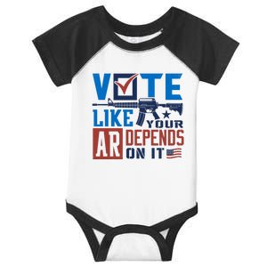 Vote Like Your Ar Depends On It Us Ar Rifle Gun Infant Baby Jersey Bodysuit