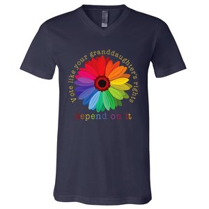 Vote Like Your GranddaughterS Rights Depend On It V-Neck T-Shirt