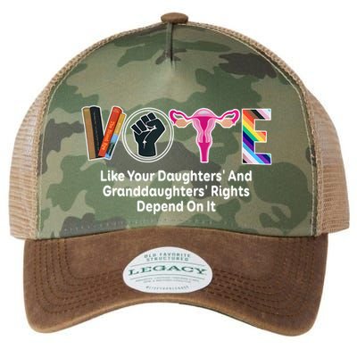 Vote Like Your Daughters And Granddaughters Rights Depend Legacy Tie Dye Trucker Hat