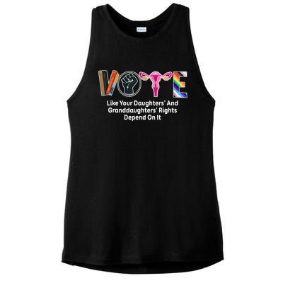 Vote Like Your Daughters And Granddaughters Rights Depend Ladies PosiCharge Tri-Blend Wicking Tank