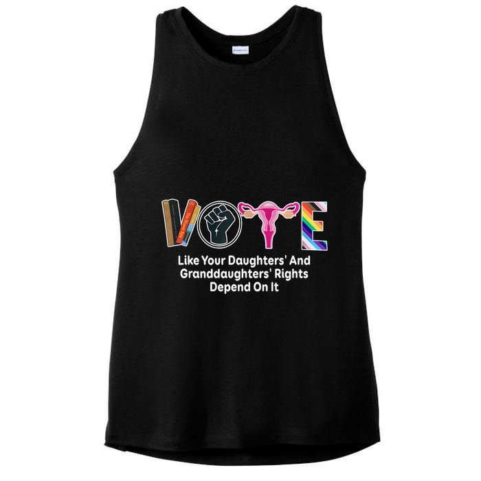 Vote Like Your Daughters And Granddaughters Rights Depend Ladies PosiCharge Tri-Blend Wicking Tank