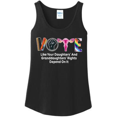 Vote Like Your Daughters And Granddaughters Rights Depend Ladies Essential Tank