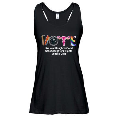 Vote Like Your Daughters And Granddaughters Rights Depend Ladies Essential Flowy Tank