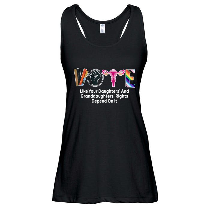 Vote Like Your Daughters And Granddaughters Rights Depend Ladies Essential Flowy Tank