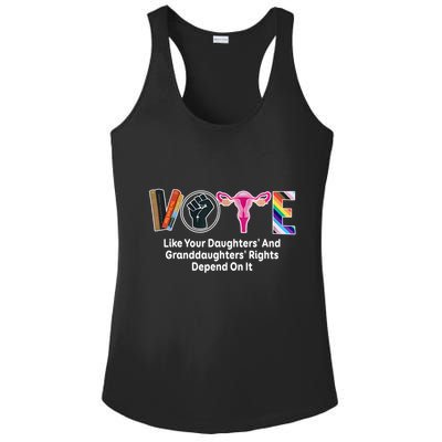 Vote Like Your Daughters And Granddaughters Rights Depend Ladies PosiCharge Competitor Racerback Tank