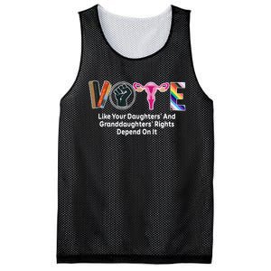 Vote Like Your Daughters And Granddaughters Rights Depend Mesh Reversible Basketball Jersey Tank