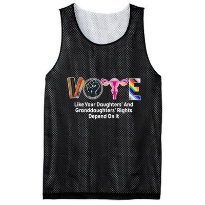 Vote Like Your Daughters And Granddaughters Rights Depend Mesh Reversible Basketball Jersey Tank