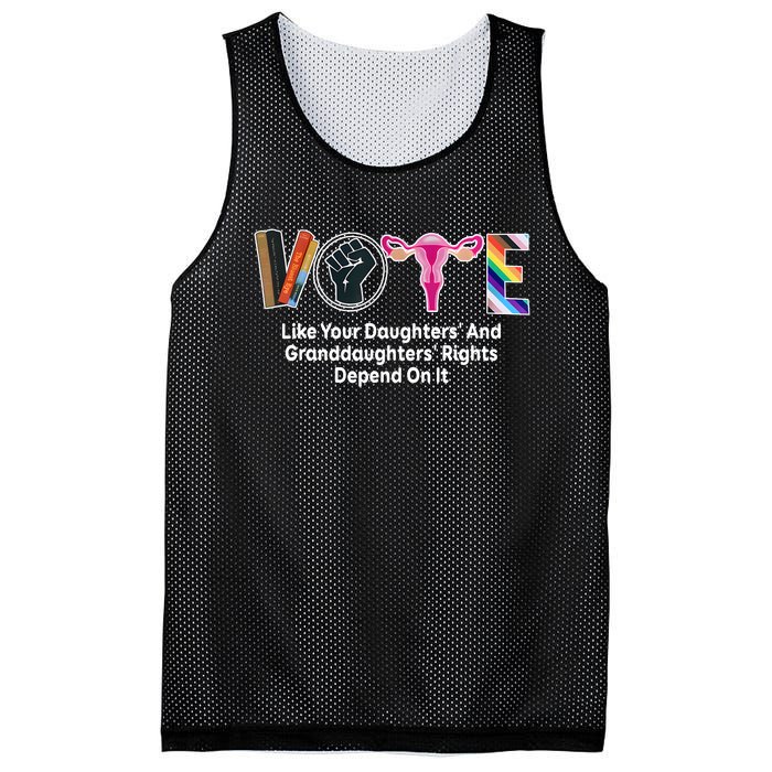 Vote Like Your Daughters And Granddaughters Rights Depend Mesh Reversible Basketball Jersey Tank