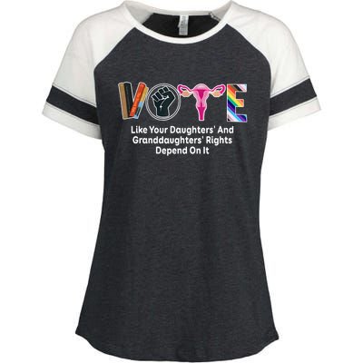 Vote Like Your Daughters And Granddaughters Rights Depend Enza Ladies Jersey Colorblock Tee