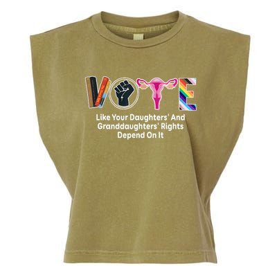 Vote Like Your Daughters And Granddaughters Rights Depend Garment-Dyed Women's Muscle Tee