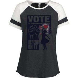 Vote Like Your GranddaughterS Rights Depend On It Sweat Enza Ladies Jersey Colorblock Tee