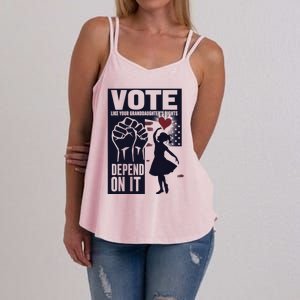 Vote Like Your GranddaughterS Rights Depend On It Sweat Women's Strappy Tank