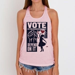 Vote Like Your GranddaughterS Rights Depend On It Sweat Women's Knotted Racerback Tank