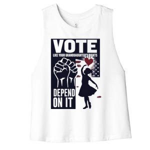 Vote Like Your GranddaughterS Rights Depend On It Sweat Women's Racerback Cropped Tank