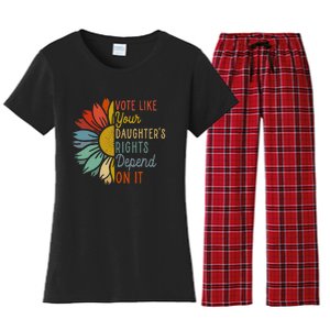 Vote Like Your GranddaughterS Rights Depend On It Women's Flannel Pajama Set