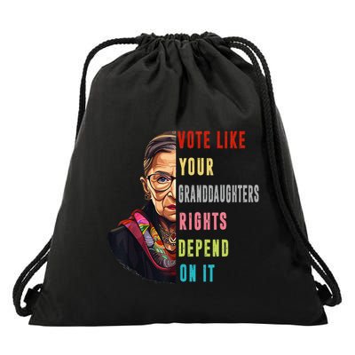 Vote Like Your GranddaughterS Rights Depend On It Funny Drawstring Bag