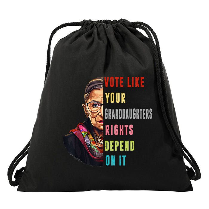 Vote Like Your GranddaughterS Rights Depend On It Funny Drawstring Bag