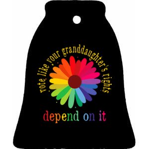 Vote Like Your GranddaughterS Rights Depend On It Ceramic Bell Ornament